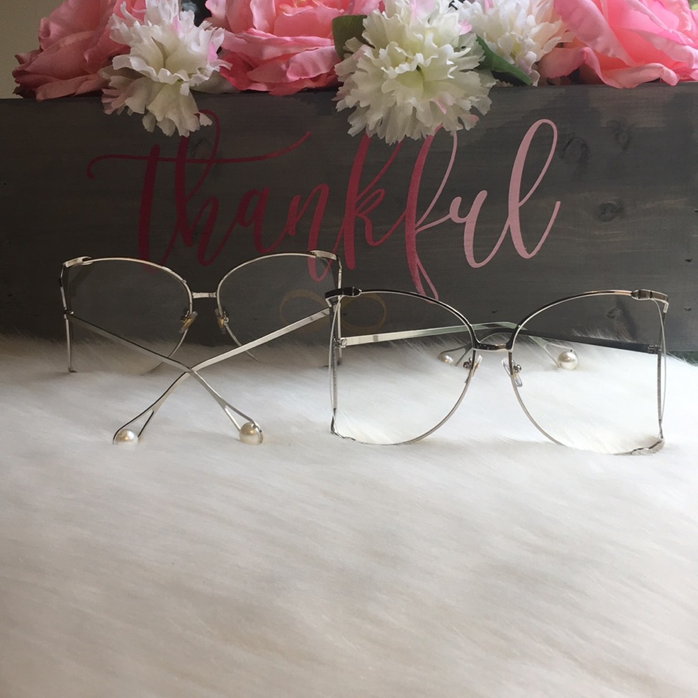 2 for $30 Clear Oversized Pearl Sunglasses